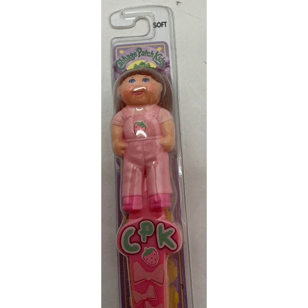 Cabbage Patch Kids Y2K Toothbrush Zooth Pink Strawberry Character Soft NWT